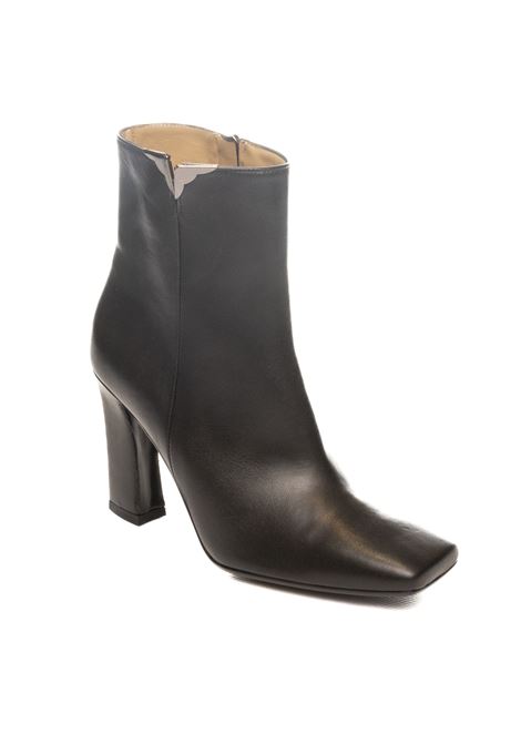 Black leather ankle boot WO MILANO | 490SETA-NERO